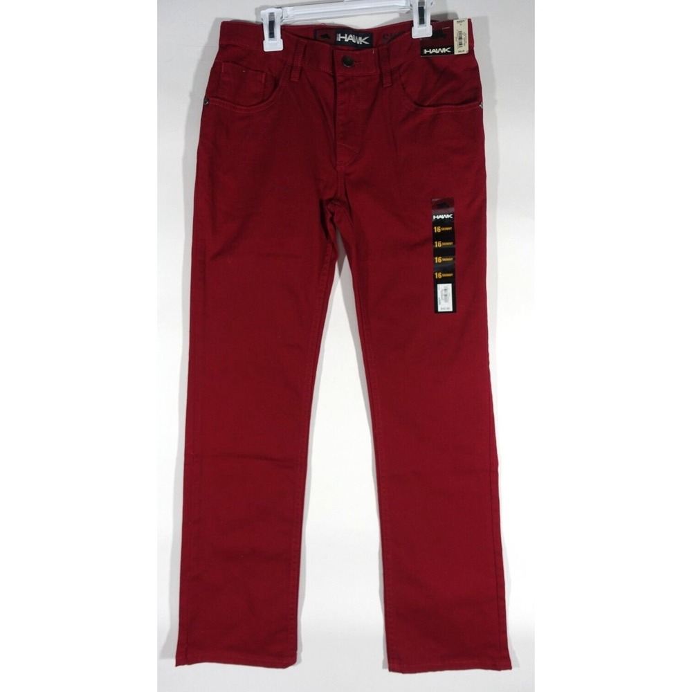 Tony Hawk Skinny Jeans Boys 16 Regular Biking Red Denim Jeans Cotton Spandex NWT